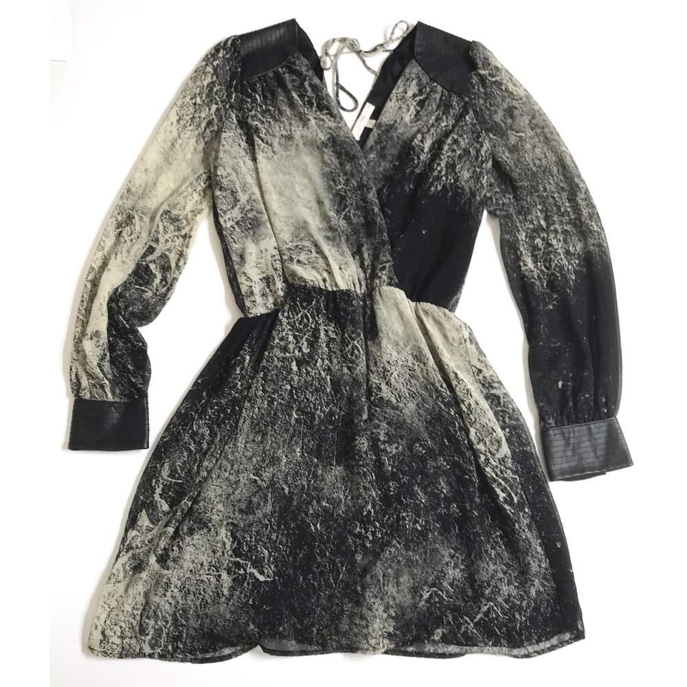 Lavender Brown Long Sleeve Mini Dress, Size Small